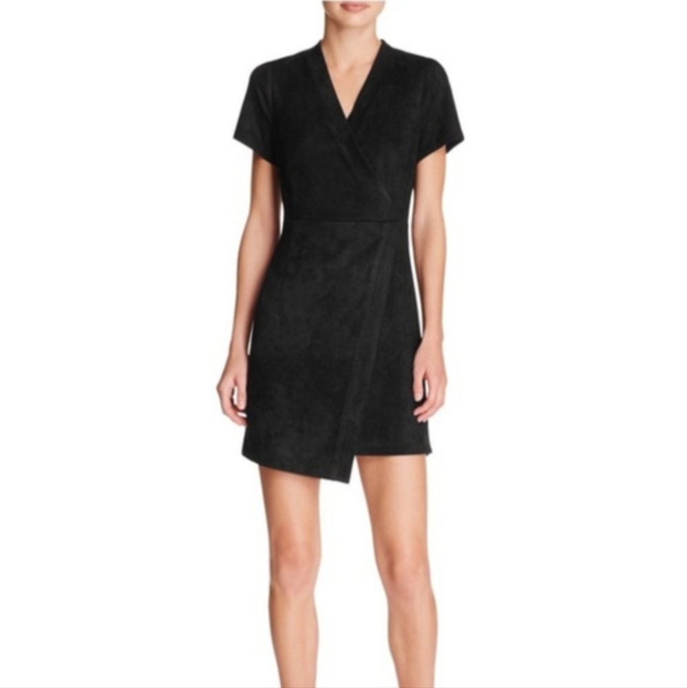 Aqua Faux Sued wrap dress